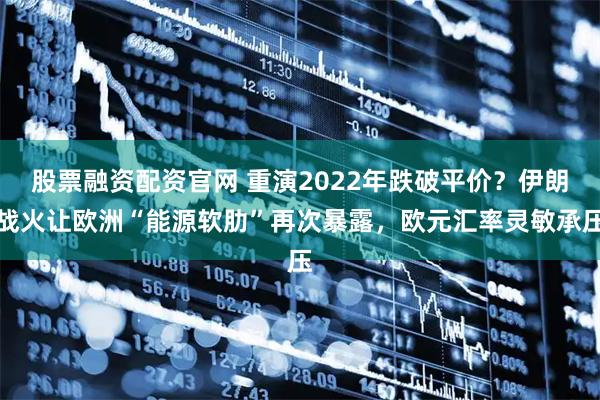 股票融资配资官网 重演2022年跌破平价？伊朗战火让欧洲“能源软肋”再次暴露，欧元汇率灵敏承压